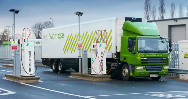 RNG biomethane fuel station Waitrose Fleet