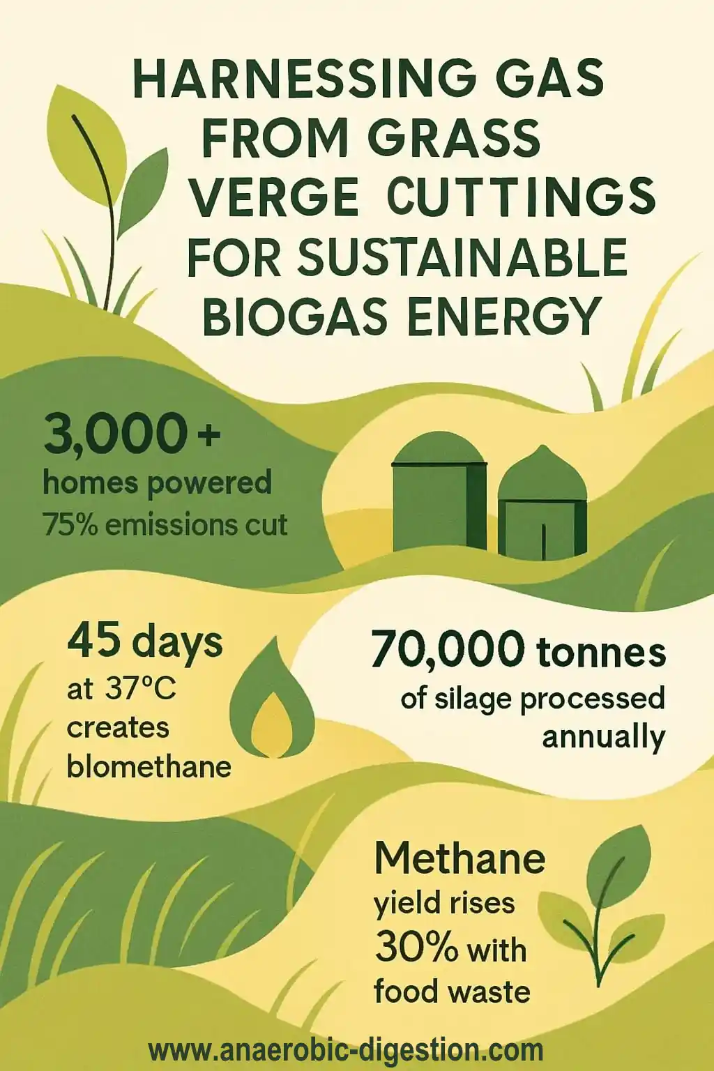 Harnessing grass from road verges to make biogas - an infographic Harnessing grass from road verges to make biogas - an infographic