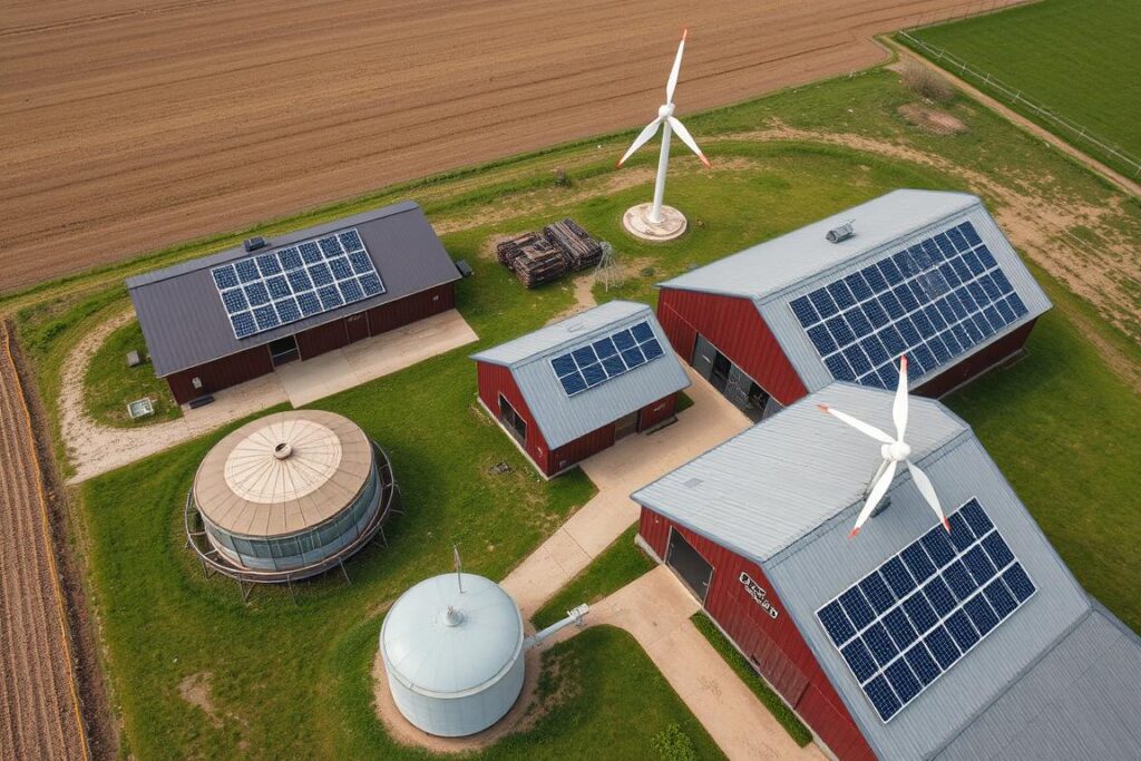 Hybrid renewable energy system on farm combining biogas, solar and wind Hybrid renewable energy system on farm combining biogas, solar and wind