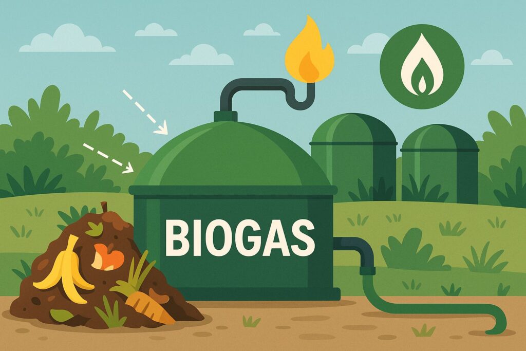 Biogas energy output in various forms.