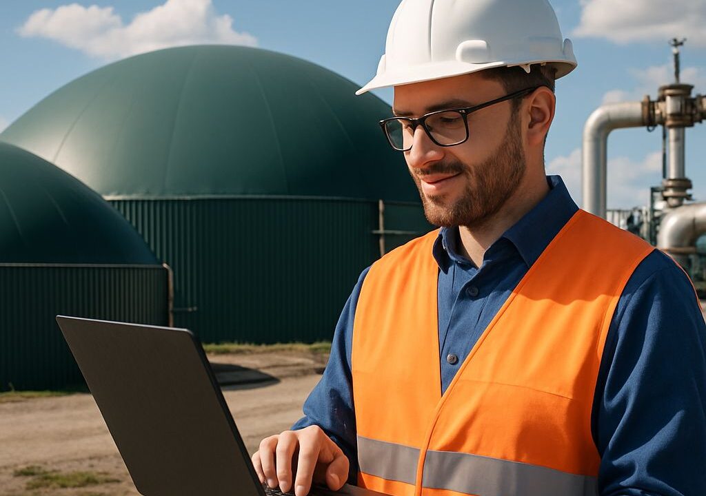 Checking plant data is all part of a day in the life of a biogas plant engineer.