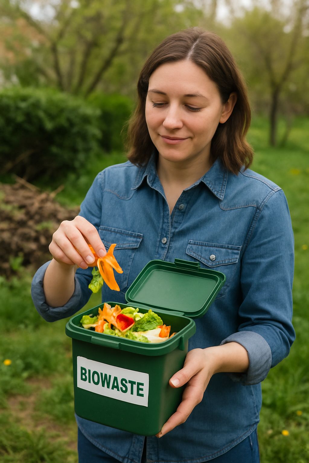 Hydrolysis in biogas production: The lady is showing us a type of biowaste, but biowaste or biosolids is not this type of waste to AD experts.