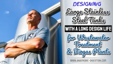Image with text: "Stainless Steel Tanks with Long Design Life for Wastewater Treatment."