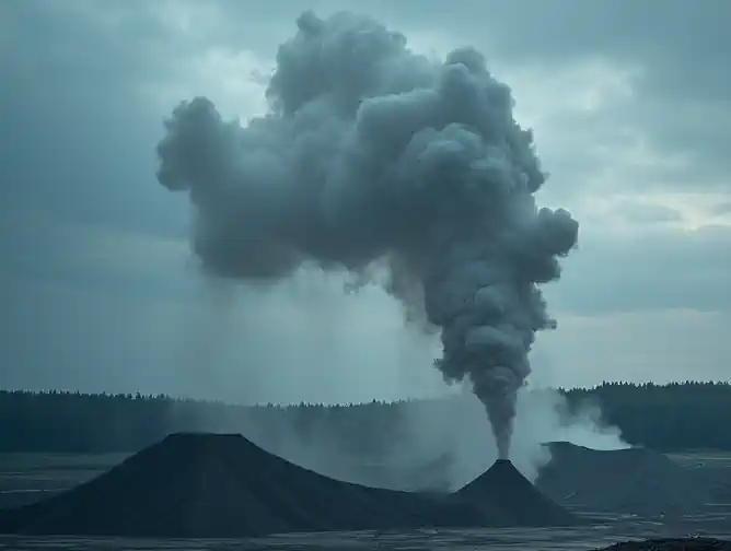 If landfill gas escape was visible it would look like this