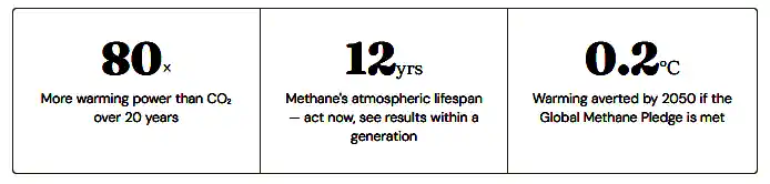Statistics that support urgent landfill methane utilisation.