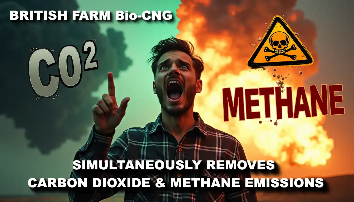 How British Farm Bio-CNG reduces CO2 & CH4 emissions.