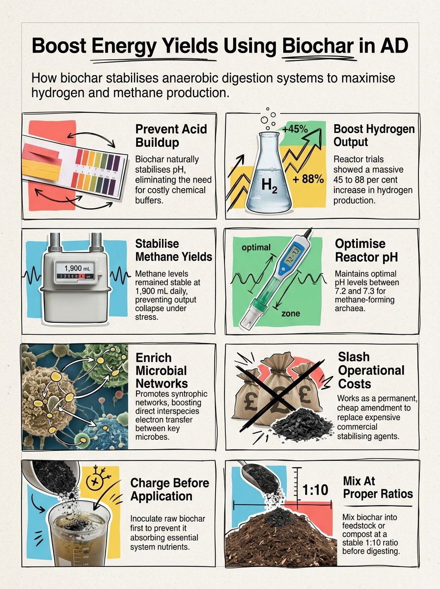 How To Use Biochar To Boost Hydrogen And Methane Yield In Food Waste To Energy AD Plants