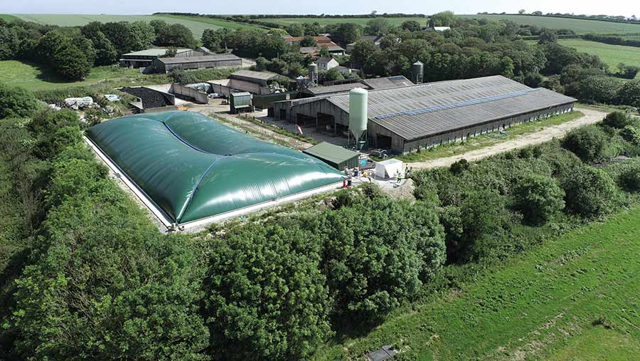 A Covered Lagoon Digester at a diary farm.