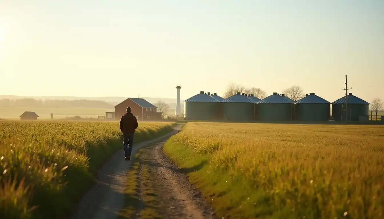 Biogas plant local opposition UK vs US attitudes compared-man at biogas farm