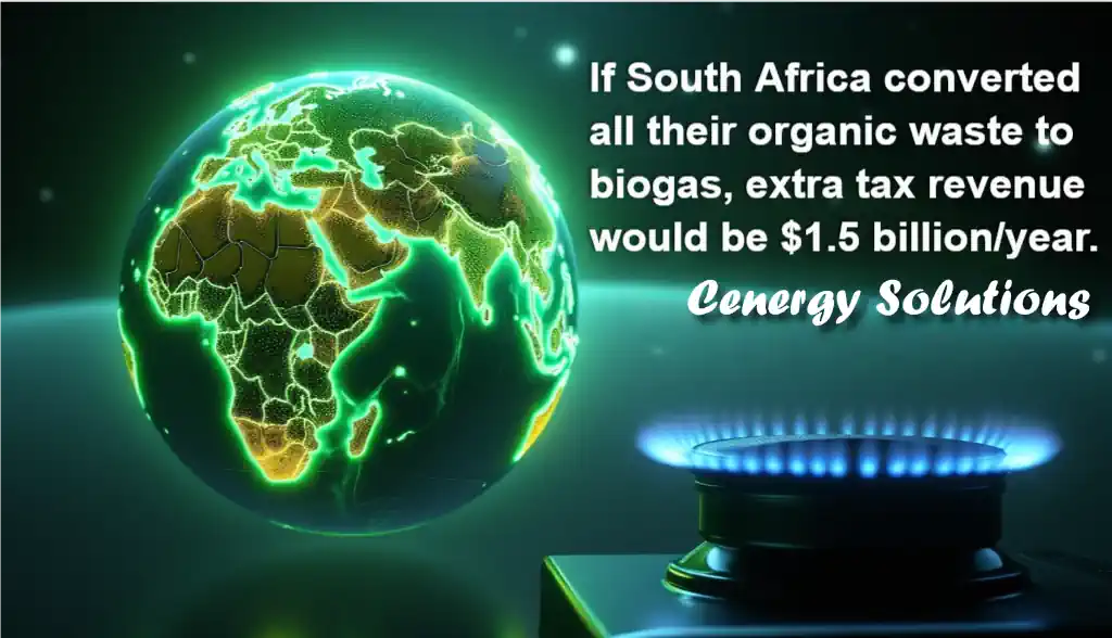 Extra tax take for biogas cylinder compression in RSA quote.