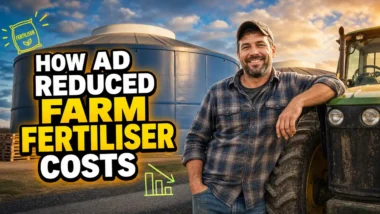 Image text: "Biogas digester cost and farm fertiliser savings".