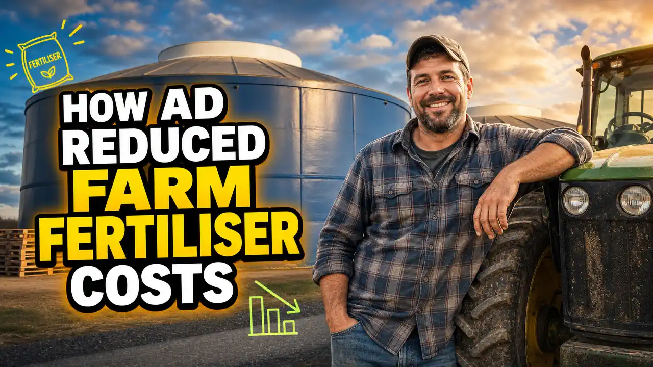 Image text: "Biogas digester cost and farm fertiliser savings".