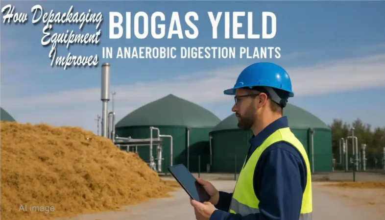 Text in image: How Depackaging Equipment Improves Biogas Yield in AD Plants.