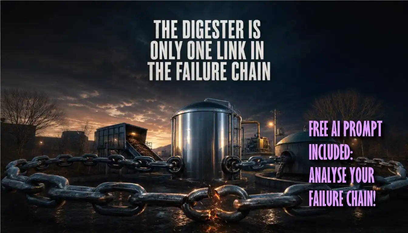 Featured image with the text: The Digester is Only One Step in the Failure Chain.