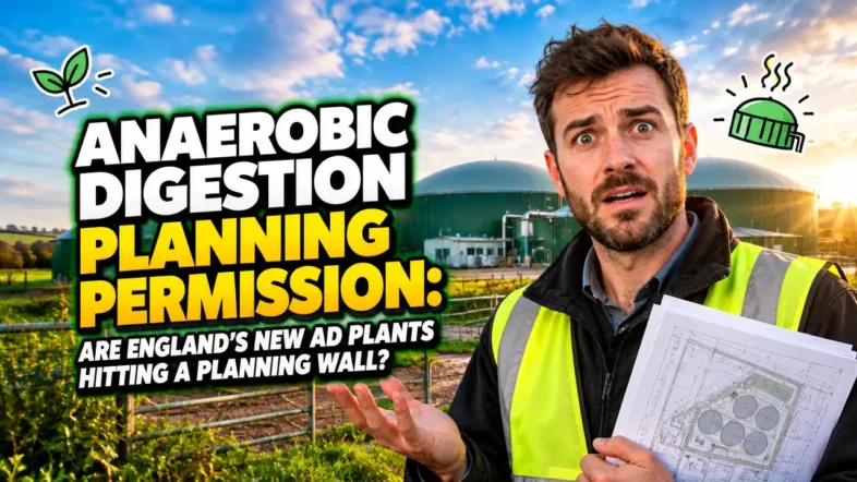 Featured image with the text: Anaerobic Digestion Planning Permission: Are AD Plants Being Refused. Why?