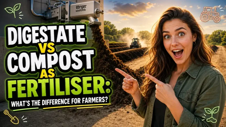Featured image with the text: Digestate vs Compost as Fertiliser Whats the Difference for Farmers.